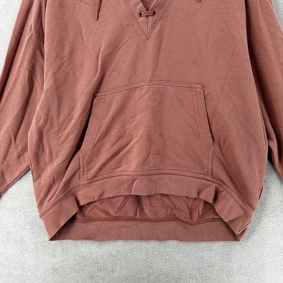 Nike Sportswear Hoodie Sweatshirt Women LG French Terry Salmon Lace-Up Oversized - Picture 4 of 12